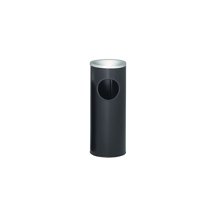 Witt Industries 3000BK Ash N Trash Urn with Anodized Aluminum Ashtray Top - 3 Gallons - 10" Dia. X 25" H - Black