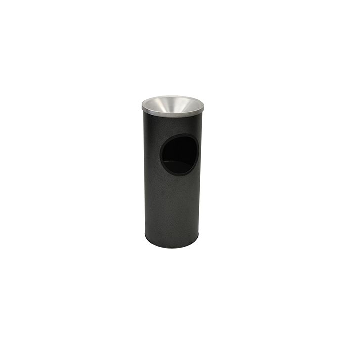 Witt Industries 3000SVN Ash N Trash Urn with Anodized Aluminum Ashtray Top - 3 Gallons - 10" Dia. X 25" H - Silver Vein