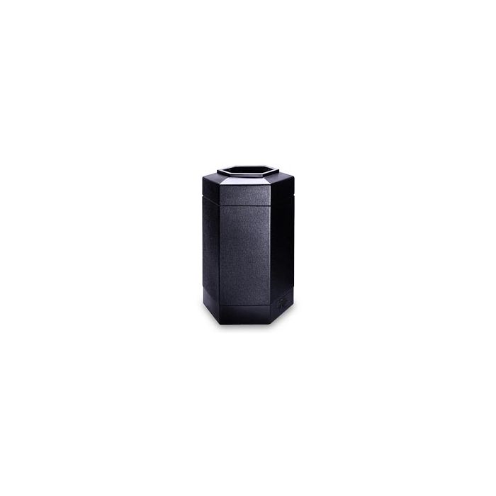 Hexagon Trash Can - 30-Gallon Capacity - 29" H x 20" W x 17 1/4" D - Black