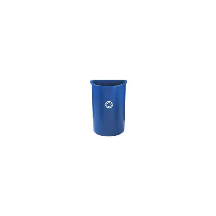 Rubbermaid 3520-06 Half Round Recycling Container - 21 Gallon Capacity - 21" L x 11" W x 28" H