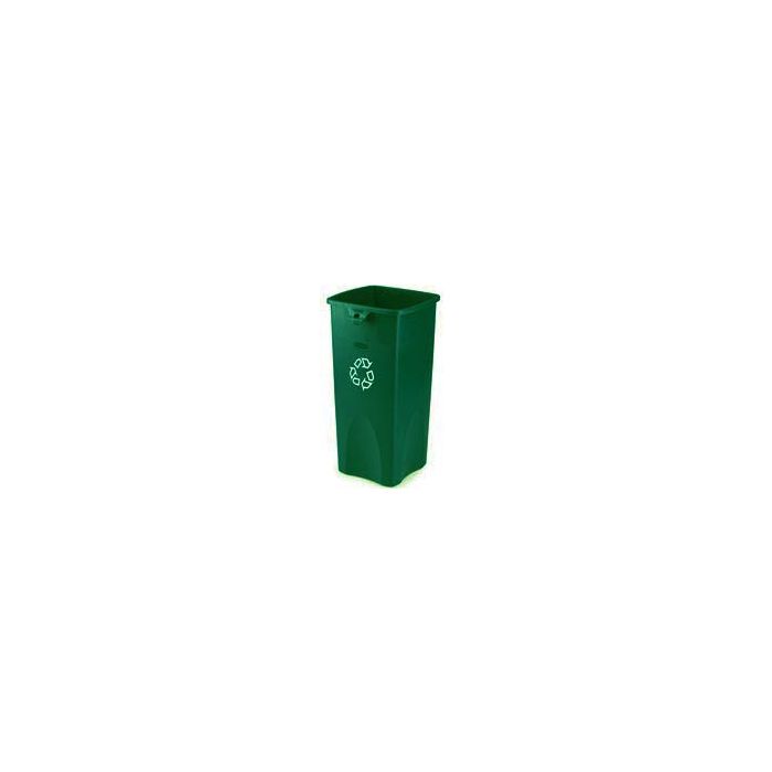 Rubbermaid 3569-07 Untouchable Square Recycling Container - 23 U.S. Gallon Capacity - Green in Color