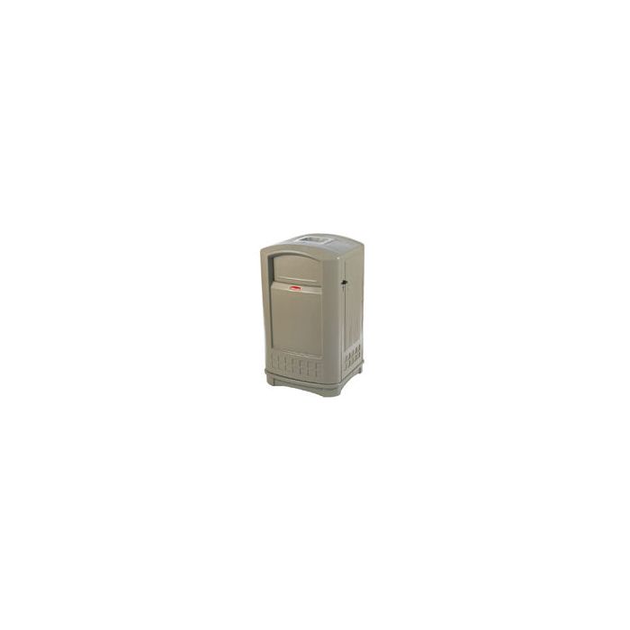 Rubbermaid 3965 Plaza Container with Ashtray - 50 Gallon Capacity - 24.75" L x 25.25" W x 42.13" H