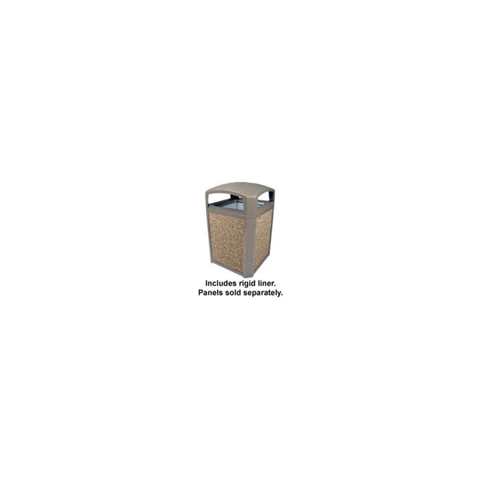 Rubbermaid 3970 Landmark Series Classic Container with Dome Top Frame and 3958 Rigid Liner - 35 Gallon Capacity - 26" Sq. x 40" H