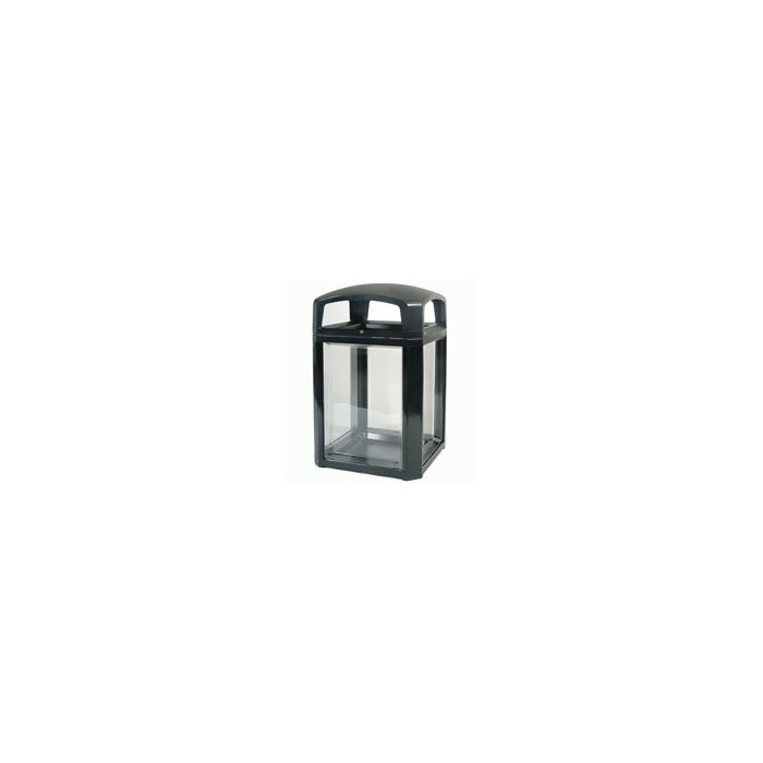 Rubbermaid 3975-89 Landmark Series Security Container with Lock and Clear Panels - 26" Sq. x 46.5" H - 50 Gallon Capacity