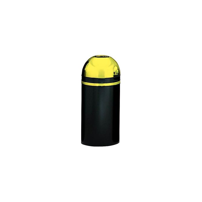 Witt Industries 415DT-11 Monarch Series Open Top Waste Receptacle - 15 Gallon Capacity - 15" Dia. x 35" H - Black with Brass