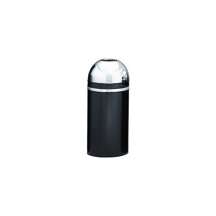 Witt Industries 415DT-22 Monarch Series Open Top Waste Receptacle - 15 Gallon Capacity - 15" Dia. x 35" H - Black with Chrome