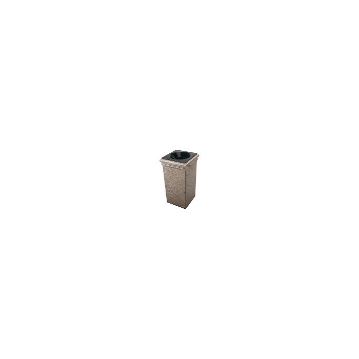 StoneTec Fiberglass Reinforced Polymer Concrete Trash Can - 30 Gallon Capacity - Riverstone