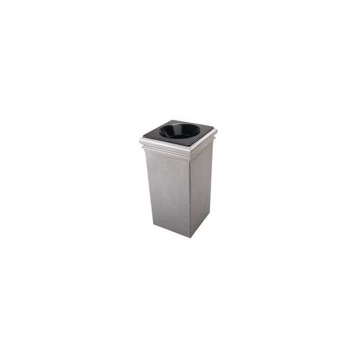 StoneTec Fiberglass Reinforced Polymer Concrete Trash Can - 30 Gallon Capacity - Ashtone