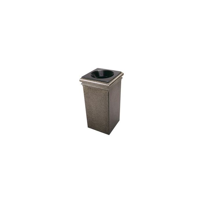 StoneTec Fiberglass Reinforced Polymer Concrete Trash Can - 30 Gallon Capacity - Aspen