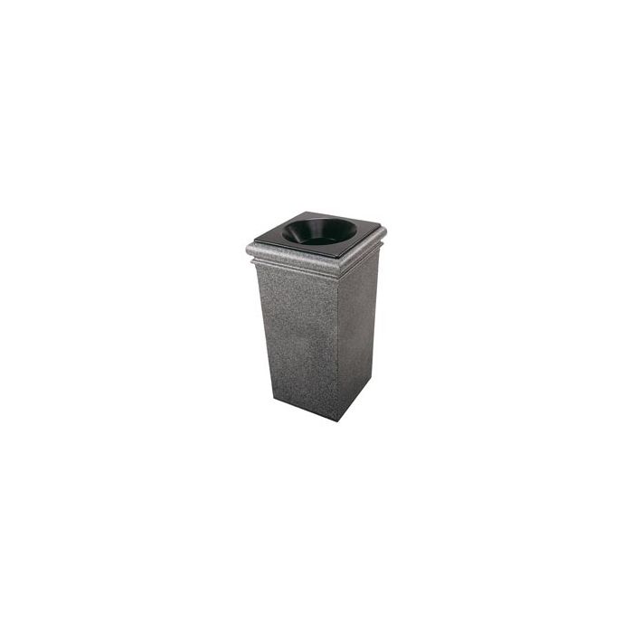 StoneTec Fiberglass Reinforced Polymer Concrete Trash Can - 30 Gallon Capacity - Pepperstone