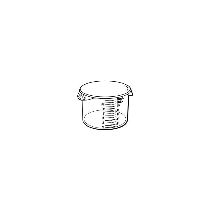 Rubbermaid 5726-24 Round Storage Container - 13.13" Dia. x 8.13" H - 12 qt. capacity - Clear