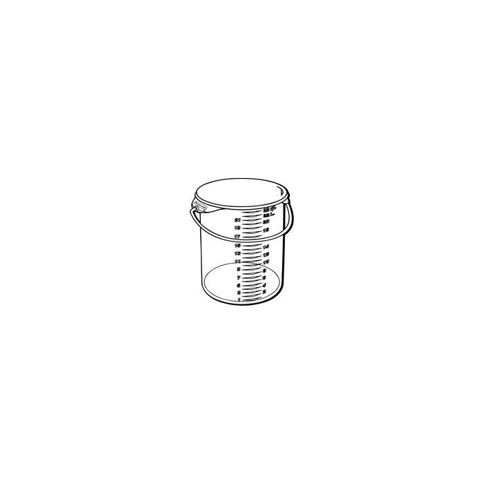 Rubbermaid 5729-24 Round Storage Container with Bail - 13.13" Dia. x 14" H - 22 qt. capacity - Clear