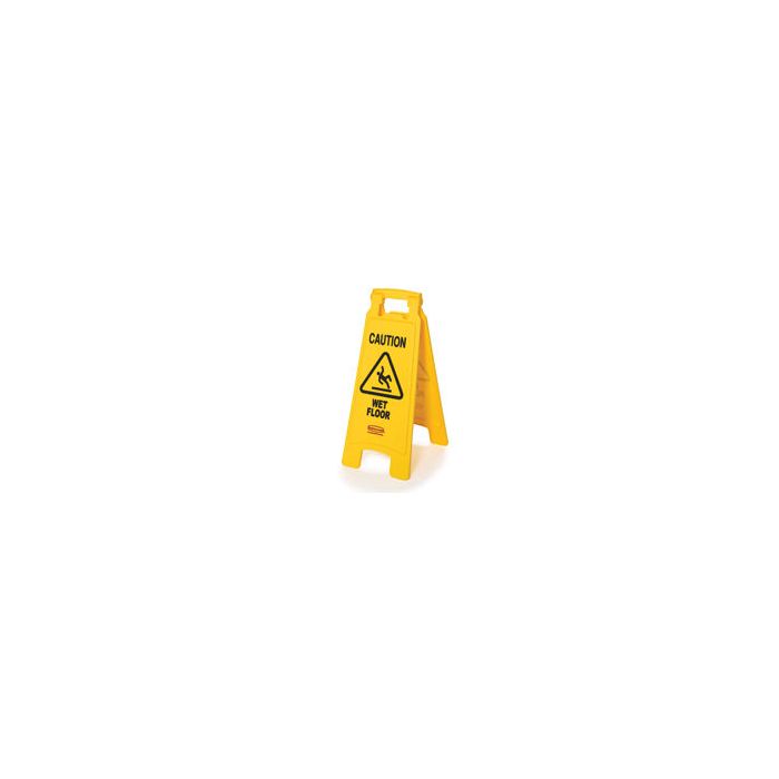 Rubbermaid 6112-77 Floor Sign with "Caution Wet Floor" Imprint, 2-Sided