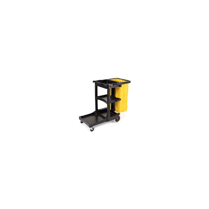 Rubbermaid 6173-88 Cleaning Cart with Zippered Yellow Vinyl Bag