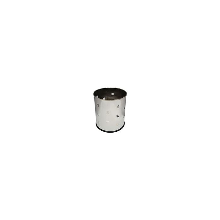 Witt Industries 66SS-SQP Executive Round Wastebasket with Square Pattern - 4 gallon capacity - 10 1/8" Dia. x 11 5/8" H - Stainless Steel in Color