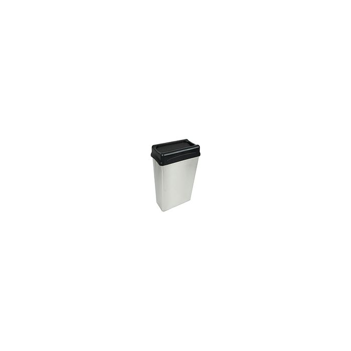 Witt Industries 70HTSS Rectangular Wastebasket with Drop Top - 88 quart capacity - Stainless Steel/Black