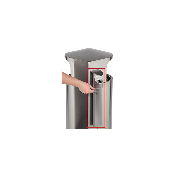 Commercial Zone 712529 Leafview Series Wall Mounted Cigarette Receptacle - 5” L x 6” W x 20” H - Stainless Steel