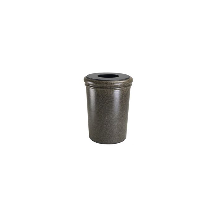 50 Gallon StoneTec Round Concrete Trash Can - 25 1/2" Dia. x 33 1/4" H - Aspen in Color