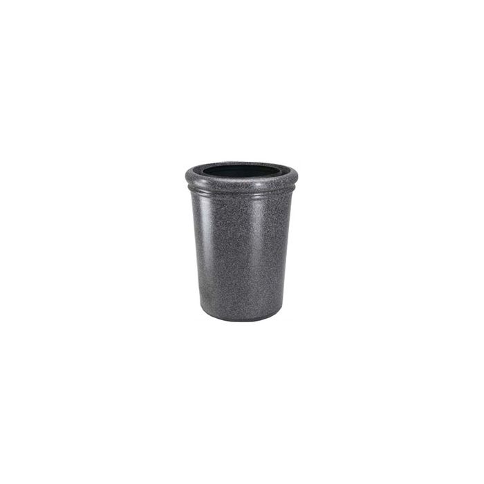 50 Gallon StoneTec Round Concrete Trash Can - 25 1/2" Dia. x 33 1/4" H - Pepperstone in Color