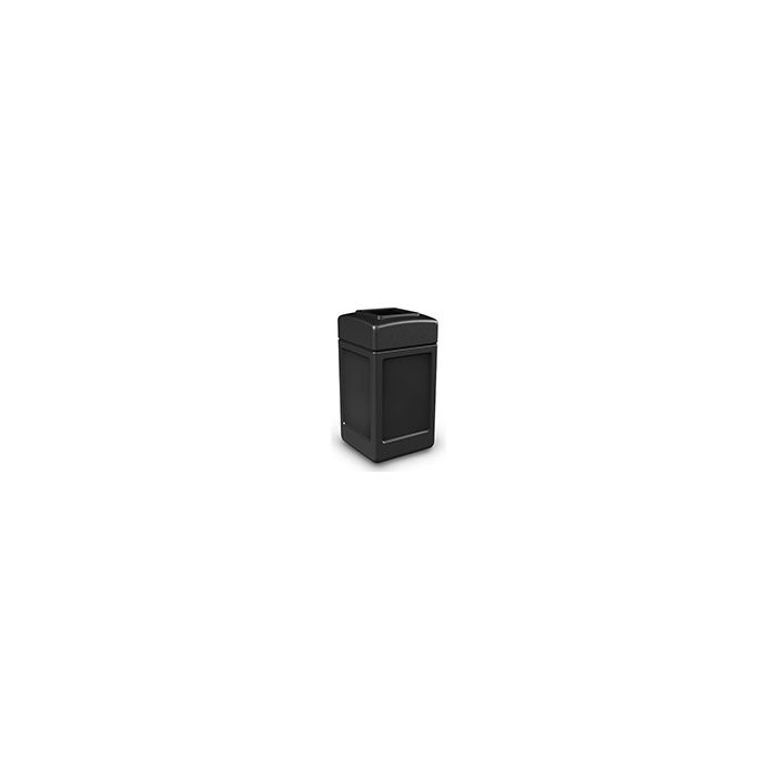 Commercial Zone 732101 Square Open Top Trash Can - 42 Gallon Capacity - 34.5" H x 18.5" Sq. - Black