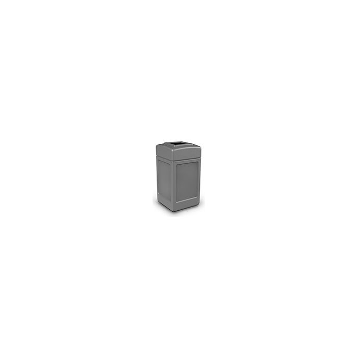 Commercial Zone 732103 Square Open Top Trash Can - 42 Gallon Capacity - 34.5" H x 18.5" Sq. - Gray