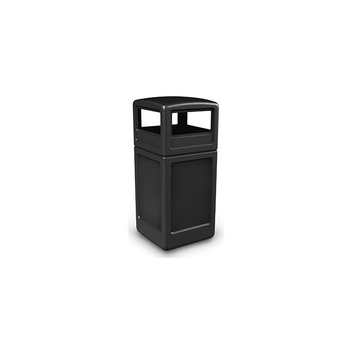 Commercial Zone 73290199 Dome Lid Trash Can - 42 Gallon Capacity - 18.5" Sq. x 41.75" H - Black