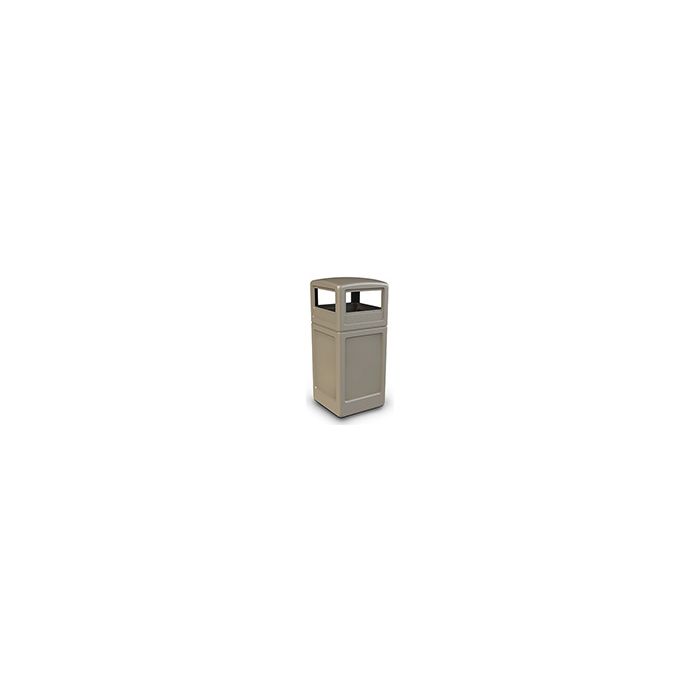 Commercial Zone 73290299 Dome Lid Trash Can - 42 Gallon Capacity - 18.5" Sq. x 41.75" H - Beige