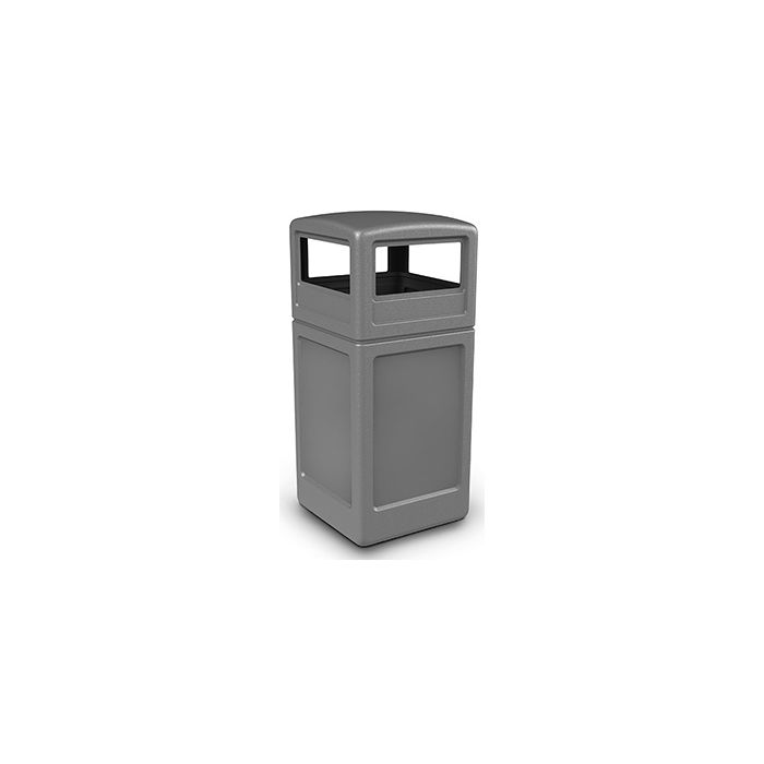 Commercial Zone 73290399 Dome Lid Trash Can - 42 Gallon Capacity - 18.5" Sq. x 41.75" H - Gray