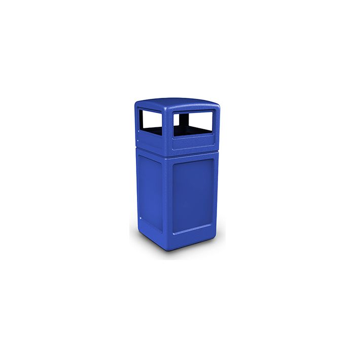 Commercial Zone 73290499 Dome Lid Trash Can - 42 Gallon Capacity - 18.5" Sq. x 41.75" H - Blue