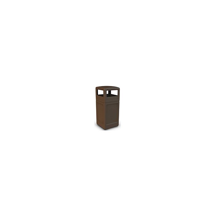 Commercial Zone 73293799 Dome Lid Trash Can - 42 Gallon Capacity - 18.5" Sq. x 41.75" H - Brown in Color