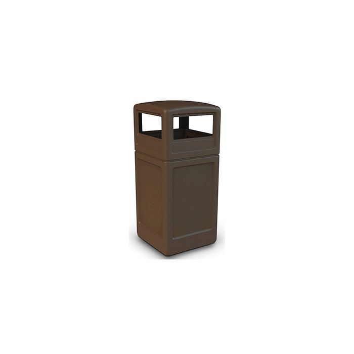 Commercial Zone 73293799 Dome Lid Trash Can - 42 Gallon Capacity - 18.5" Sq. x 41.75" H - Brown in Color