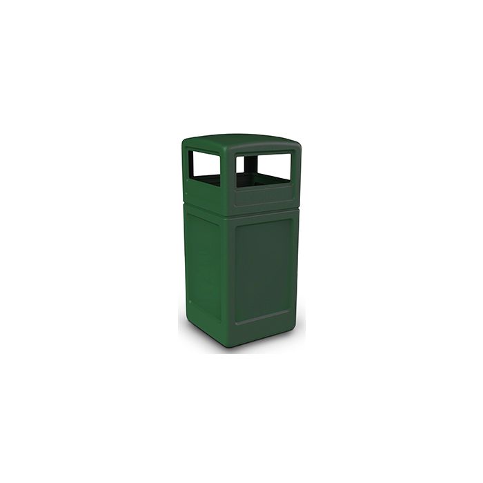 Commercial Zone 73295399 Dome Lid Trash Can - 42 Gallon Capacity - 18.5" Sq. x 41.75" H - Forest Green