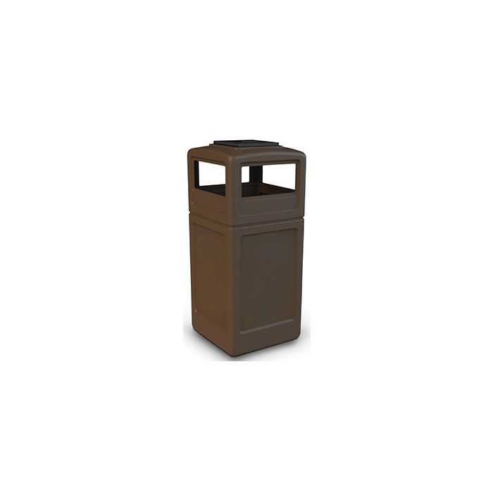 Commercial Zone 73303799 Dome Lid with Ashtray - 42 Gallon Capacity - 18.5" Sq. x 42.25" H - Brown