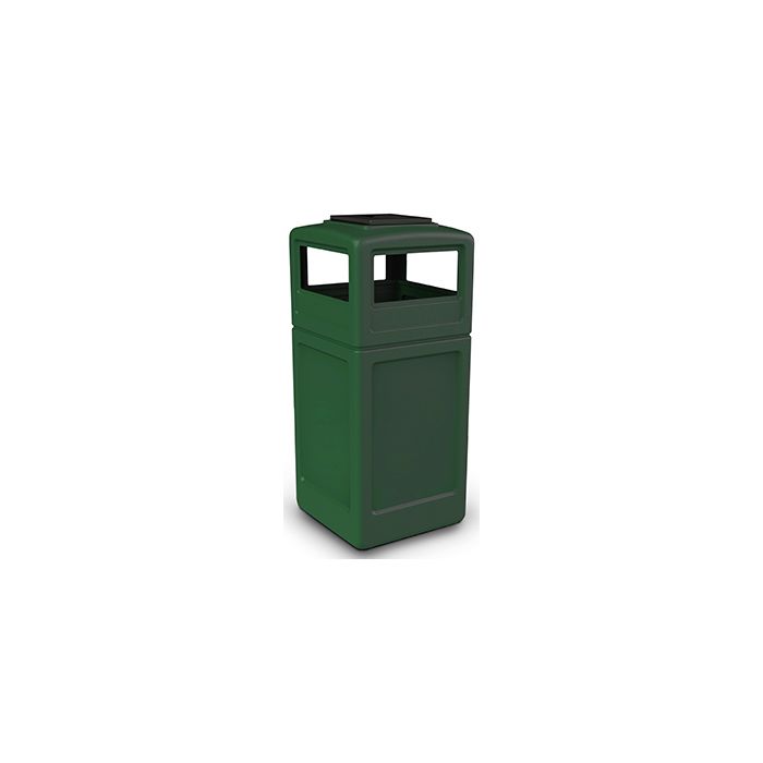 Commercial Zone 73305399 Dome Lid with Ashtray - 42 Gallon Capacity - 18.5" Sq. x 42.25" H - Forest Green