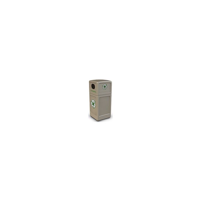 Commercial Zone 74610299 Recycle42 Recycling Container - 42 Gallon Capacity - 18.5" Sq. x 41.75" H - Beige in Color