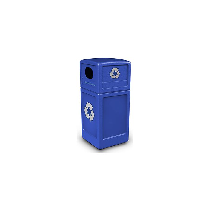 Commercial Zone 74610499 Recycle42 Recycling Container - 42 Gallon Capacity - 18.5" Sq. x 41.75" H - Blue in Color