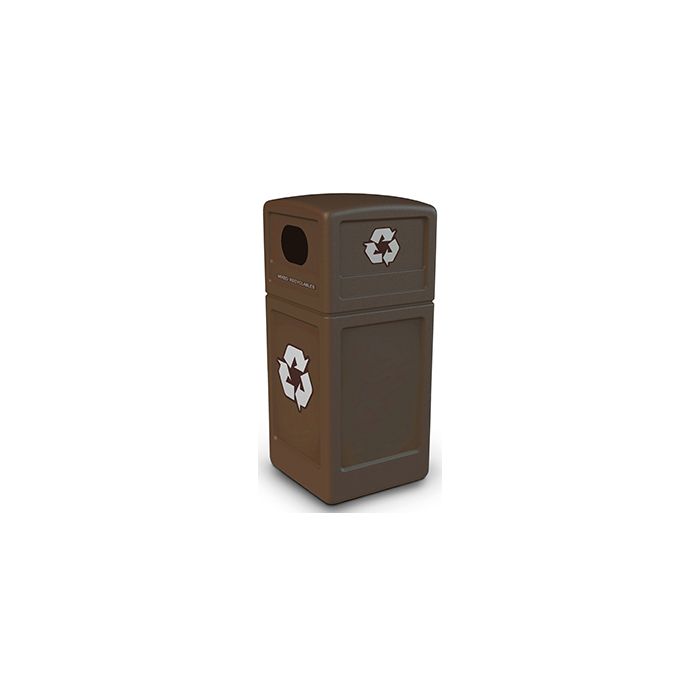 Commercial Zone 74613799 Recycle42 Recycling Container - 42 Gallon Capacity - 18.5" Sq. x 41.75" H - Brown in Color