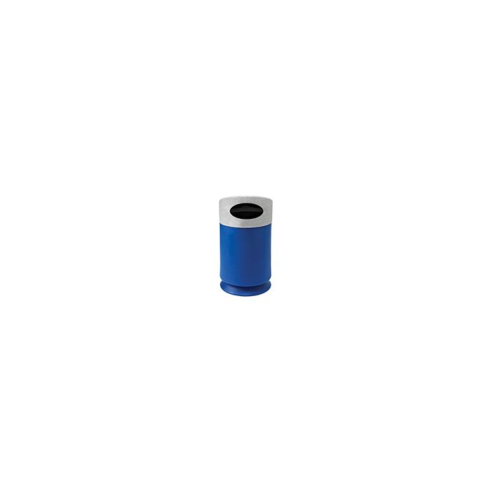 Commercial Zone 7531454099 Galaxy Collection Recycling Receptacle - 30 Gallon Capacity - 21 1/2" Dia. x 39 1/2" H - Blue Base with Comet Gray Top