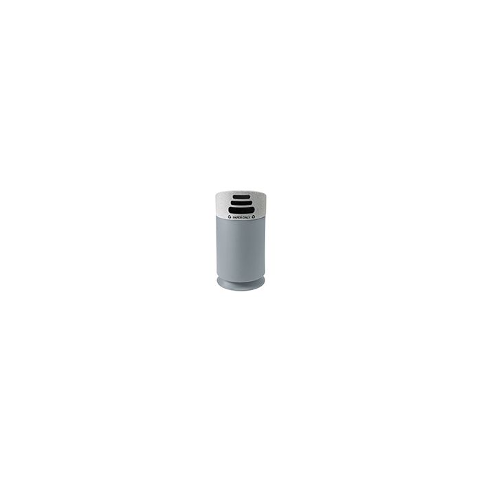 Commercial Zone 7532410399 Galaxy Collection Recycling Receptacle with "Paper Only" Lid - 35 Gallon Capacity - 21 1/2" Dia. x 42 1/2" H - Gray Base with Comet Gray Top