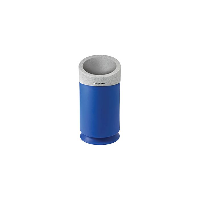 Commercial Zone 7532444099 Galaxy Collection Recycling Receptacle with "Trash Only" Lid - 35 Gallon Capacity - 21 1/2" Dia. x 42 1/2" H - Blue Base with Comet Gray Top