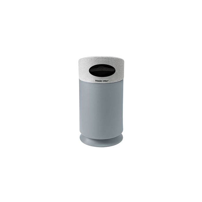 Commercial Zone 7532450399 Galaxy Collection Recycling Receptacle - 35 Gallon Capacity - 21 1/2" Dia. x 42 1/2" H - Gray Base with Comet Gray Top