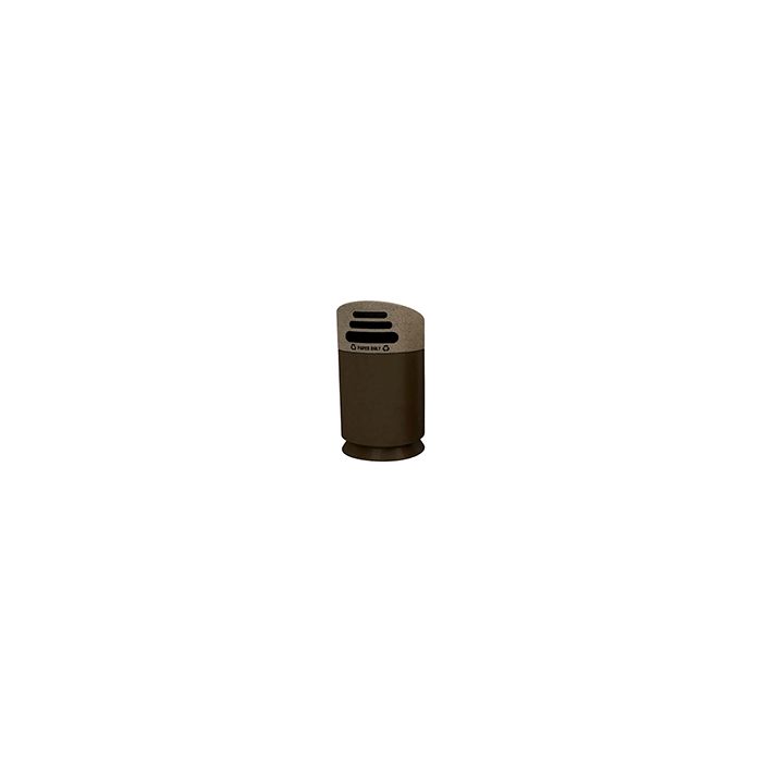 Commercial Zone 7533413999 Galaxy Collection Recycling Receptacle with "Paper Only" Lid - 40 Gallon Capacity - 21 1/2" Dia. x 45 1/2" H - Brown Base with Lunar Sand Top