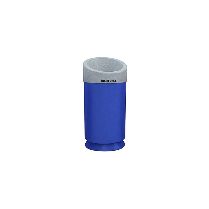 Commercial Zone 7533444099 Galaxy Collection Recycling Receptacle with "Trash Only" Lid - 40 Gallon Capacity - 21 1/2" Dia. x 45 1/2" H - Blue Base with Comet Gray Top