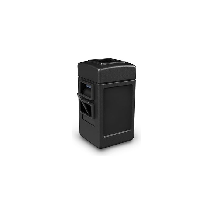 Commercial Zone 755101 - Harbor 1 Square Open Top Waste/Windshield Center - 28 Gallon Capacity - 34.5" H x 18.5" W x 19" D - Black