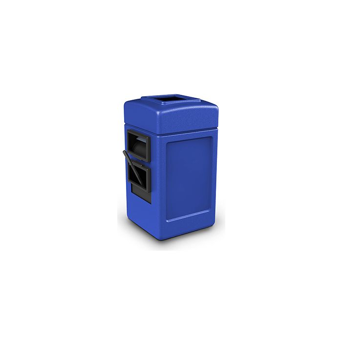 Commercial Zone 755104 - Harbor 1 Square Open Top Waste/Windshield Center - 28 Gallon Capacity - 34.5" H x 18.5" W x 19" D - Blue