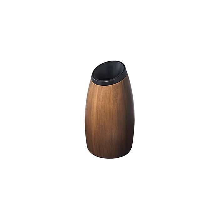 Commercial Zone 756141 Garden Series Seed Funnel Top Waste Receptacle - 15 Gallon Capacity - 21" Dia. x 38" H - Walnut in Color