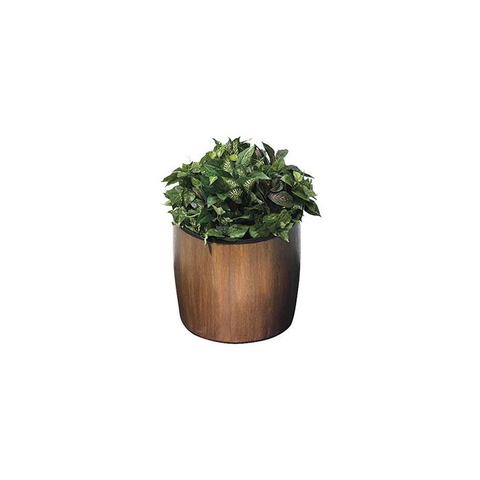 Commercial Zone 756341 Garden Series Elmwood Planter - 21" Dia. x 23" H - Walnut in Color