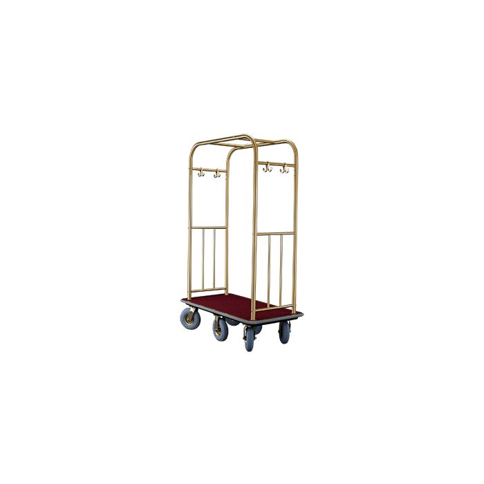 Glaro 7460 High Roller Collection Bellman Cart with Clothing Hooks and 6 Wheels - 41.5" L x 25" W x 75" H - Your choice of color