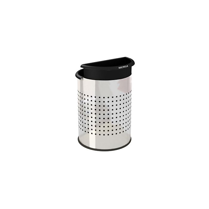 Commercial Zone 780931 Precision Series InnRoom Decorative Recycling Receptacle - 3.2 Gallon Capacity - 10 1/2" Dia. x 12 3/4" H - Stainless Steel