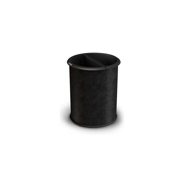 Commercial Zone 780946 Precision Series InnRoom Decorative Vinyl Wrapped Recycling Receptacle - 3.2 Gallon Capacity - 10 1/2" Dia. x 12 3/4" H - Black in Color